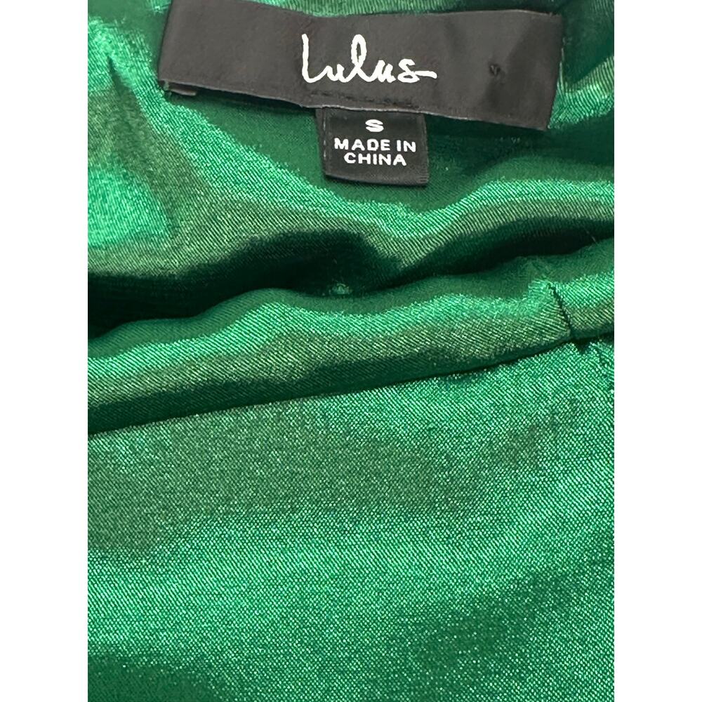 NWOT Lulus Classic Love Green Floral Tie Back Open Back Maxi Dress Size Small - Picture 10 of 13